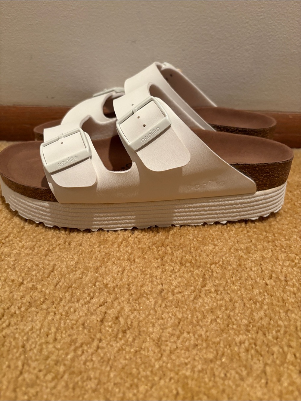 Papillio White Double-Buckle Slide Sandals - Picture 3 of 4